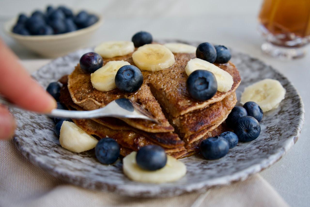 Fluffy Banana Blueberry Pancakes  A Wholesome Breakfast Delight